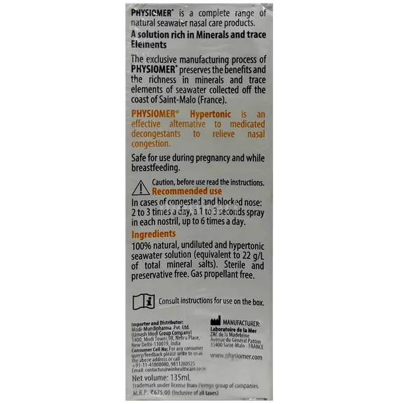 physiomer hypertonic spray 135 ml